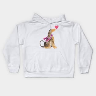 Watercolour Afghan Hound Kids Hoodie